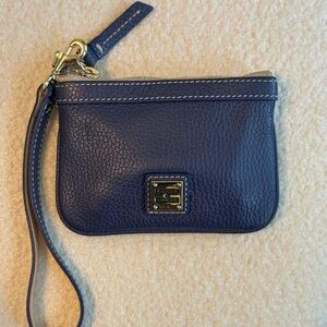 Dooney & Burke Navy Pebbled Leather Wristlet